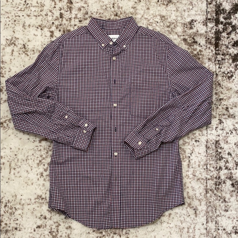 (NWOT)Goodfellow Pink & Navy Checkered Button Down